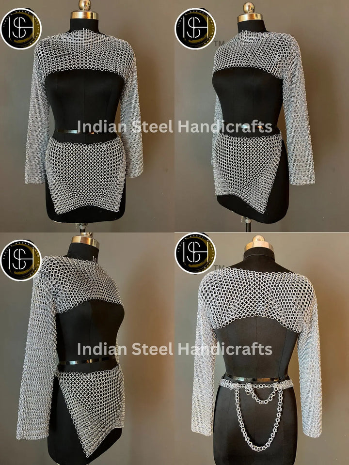 Medieval Steel Pouldron Gorget Armor: LARP Cosplay Costume