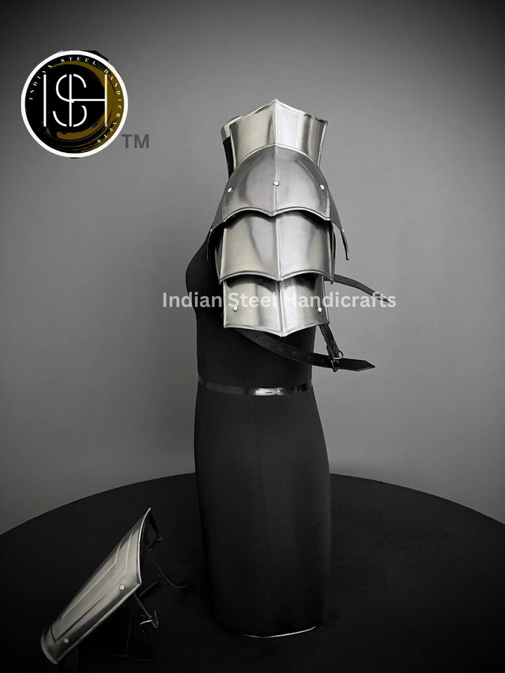 Handmade Steel Pauldron: Female Medieval LARP Armor