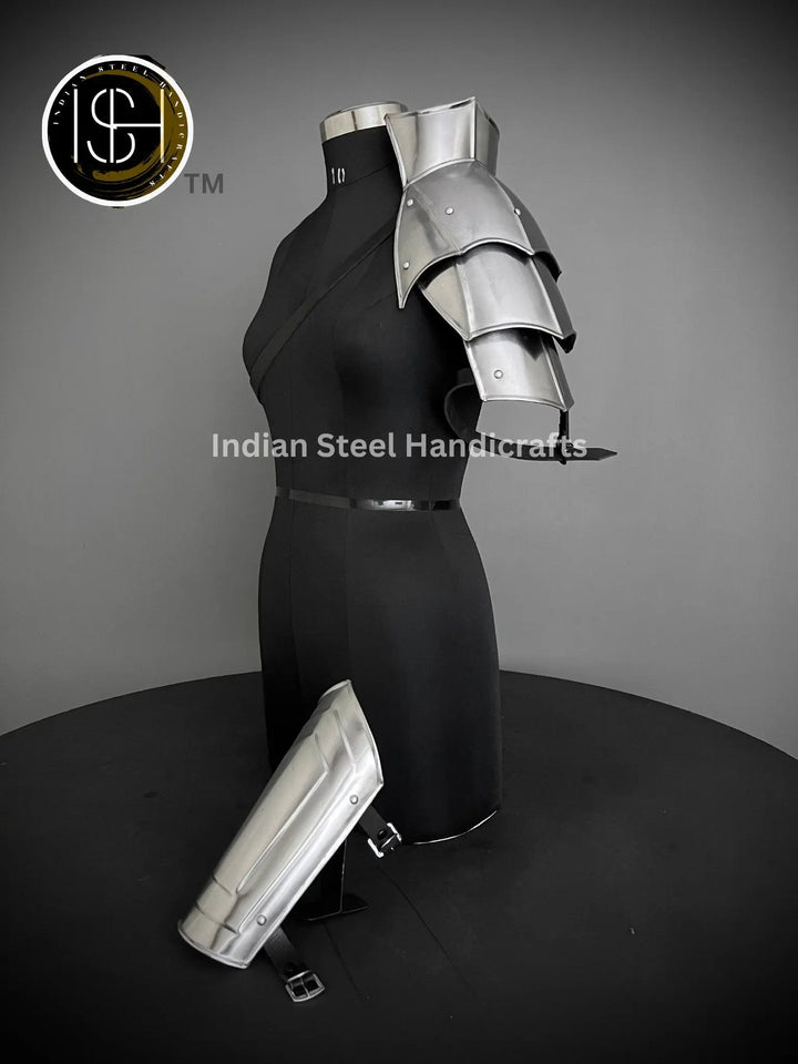 Handmade Steel Pauldron: Female Medieval LARP Armor