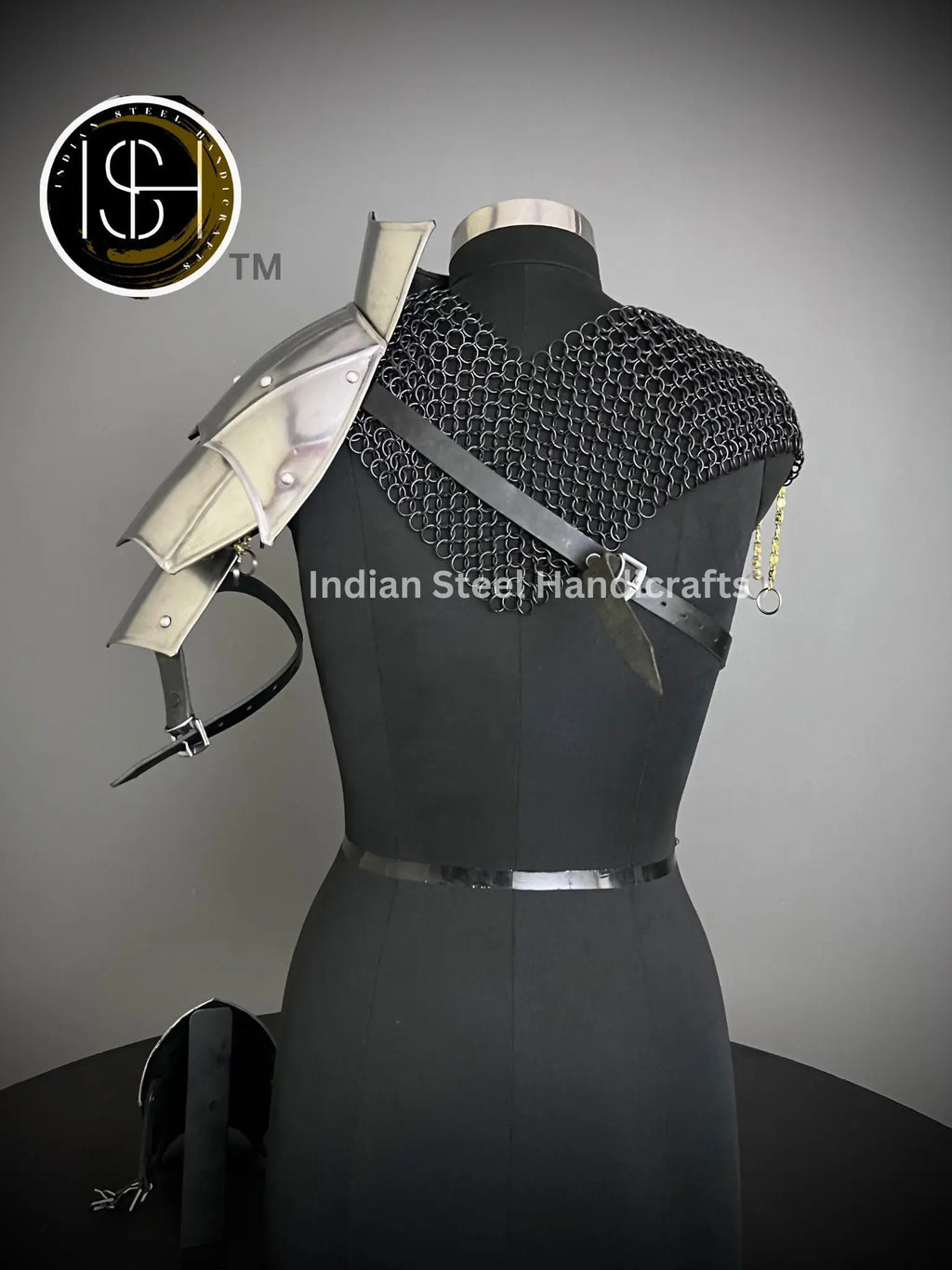 Medieval Knight Shoulder & Bracer Armor,Chainmail top armor,Larp Armor,Fantasy Armor, Cosplay Armor, Sca Armor, Gift for Men/Women ISH Collection
