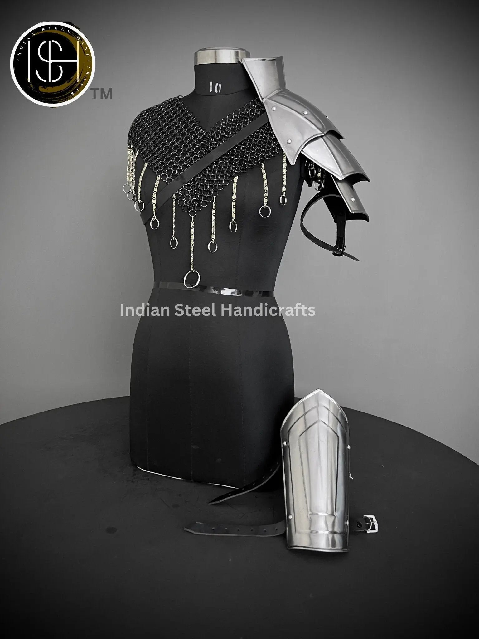 Medieval Knight Shoulder & Bracer Armor,Chainmail top armor,Larp Armor,Fantasy Armor, Cosplay Armor, Sca Armor, Gift for Men/Women ISH Collection