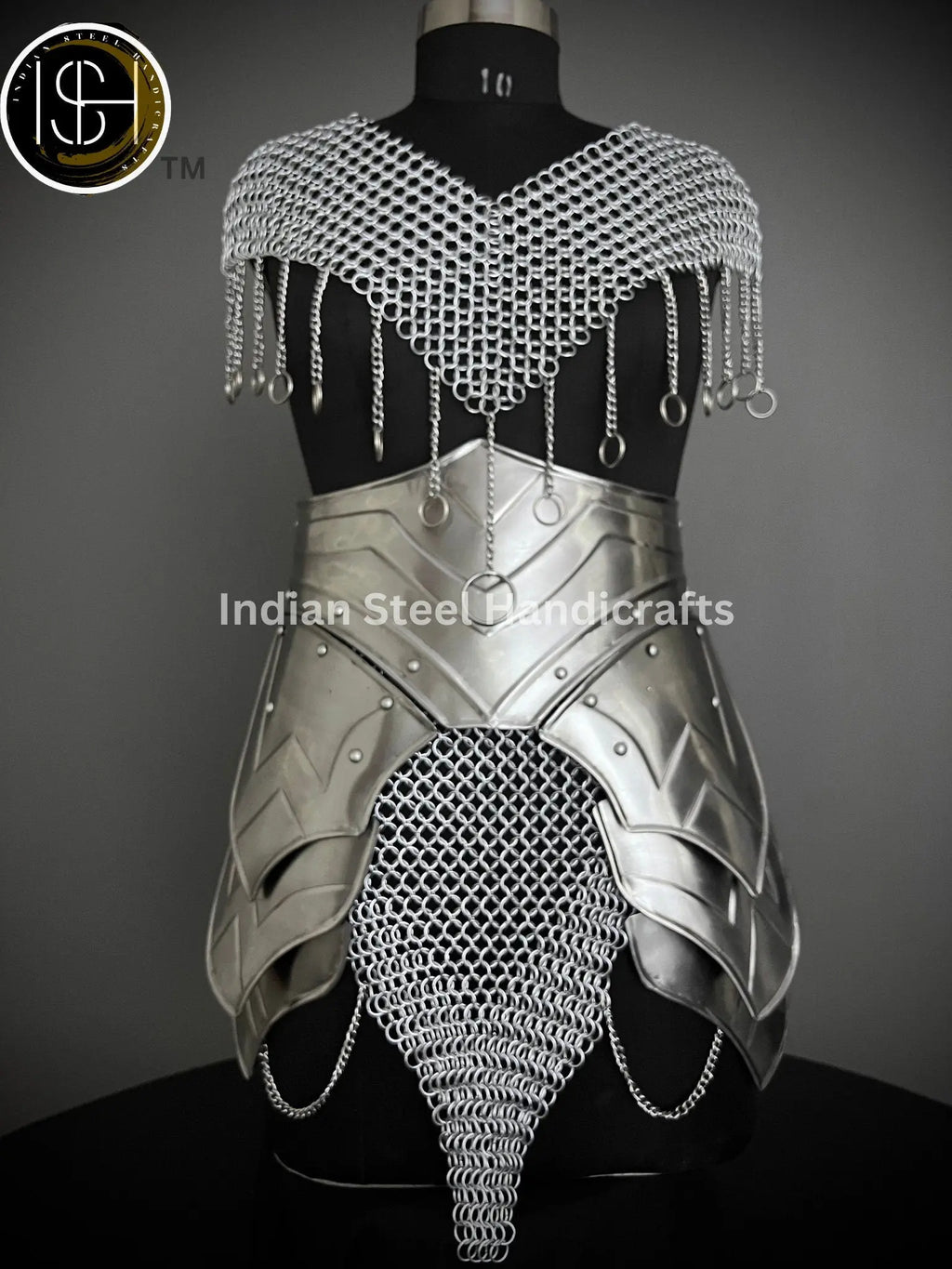 Chainmail Chains Layers top, Skirt, Waist & Tesset Armor, Wedding Cosplay Costume, Larp , Cosplay, Sca Armor, Gift For Women. ISH Collection