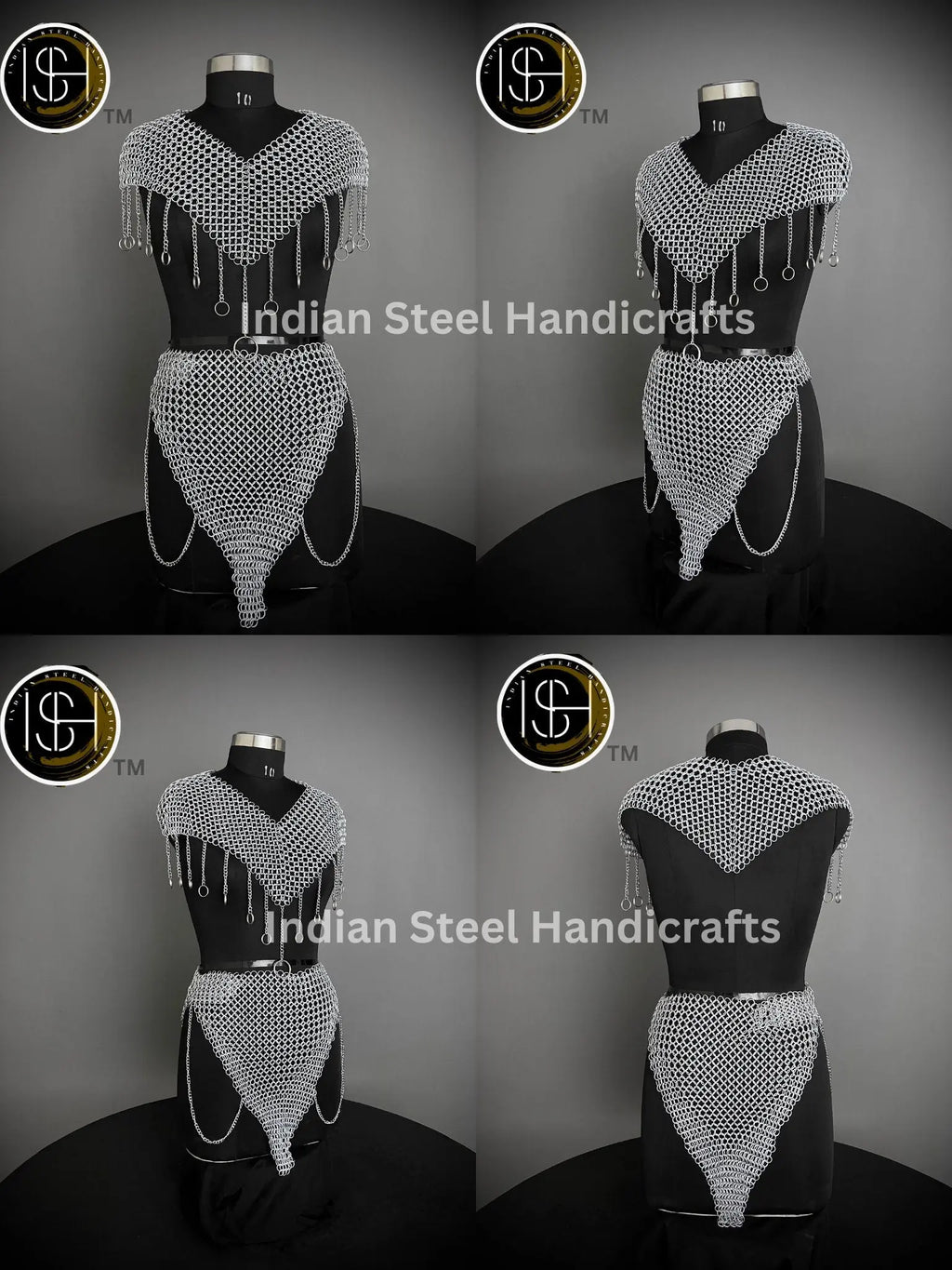 Chainmail Chains Layers top, Skirt, Waist & Tesset Armor, Wedding Cosplay Costume, Larp , Cosplay, Sca Armor, Gift For Women. ISH Collection