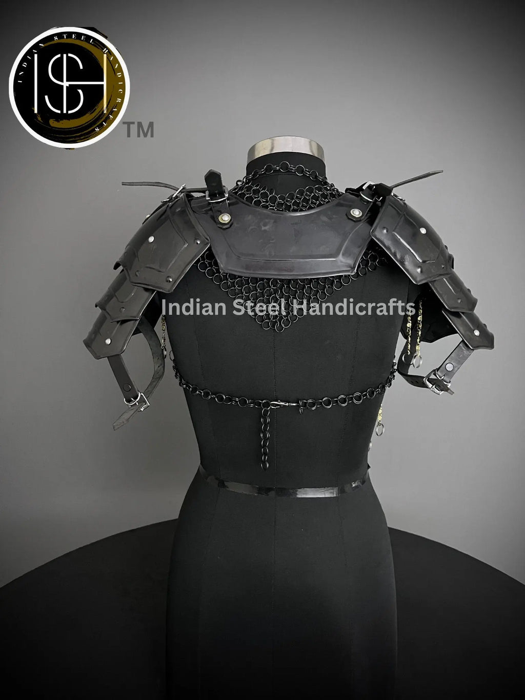 Knight Brave Female Armor, Gorget Pouldron Armor, Chaianmail Stylish top,Cosplay Armor, Sca Armor, Larp Armor, Gifts for Women. ISH Collection