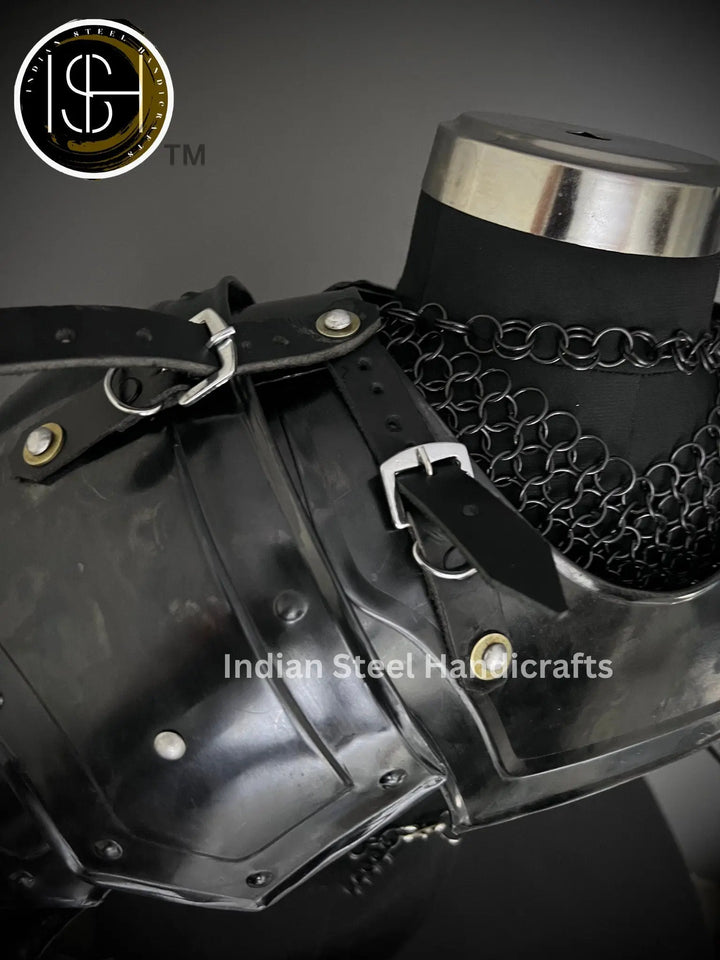 Knight Brave Female Armor, Gorget Pouldron Armor, Chaianmail Stylish top,Cosplay Armor, Sca Armor, Larp Armor, Gifts for Women. ISH Collection