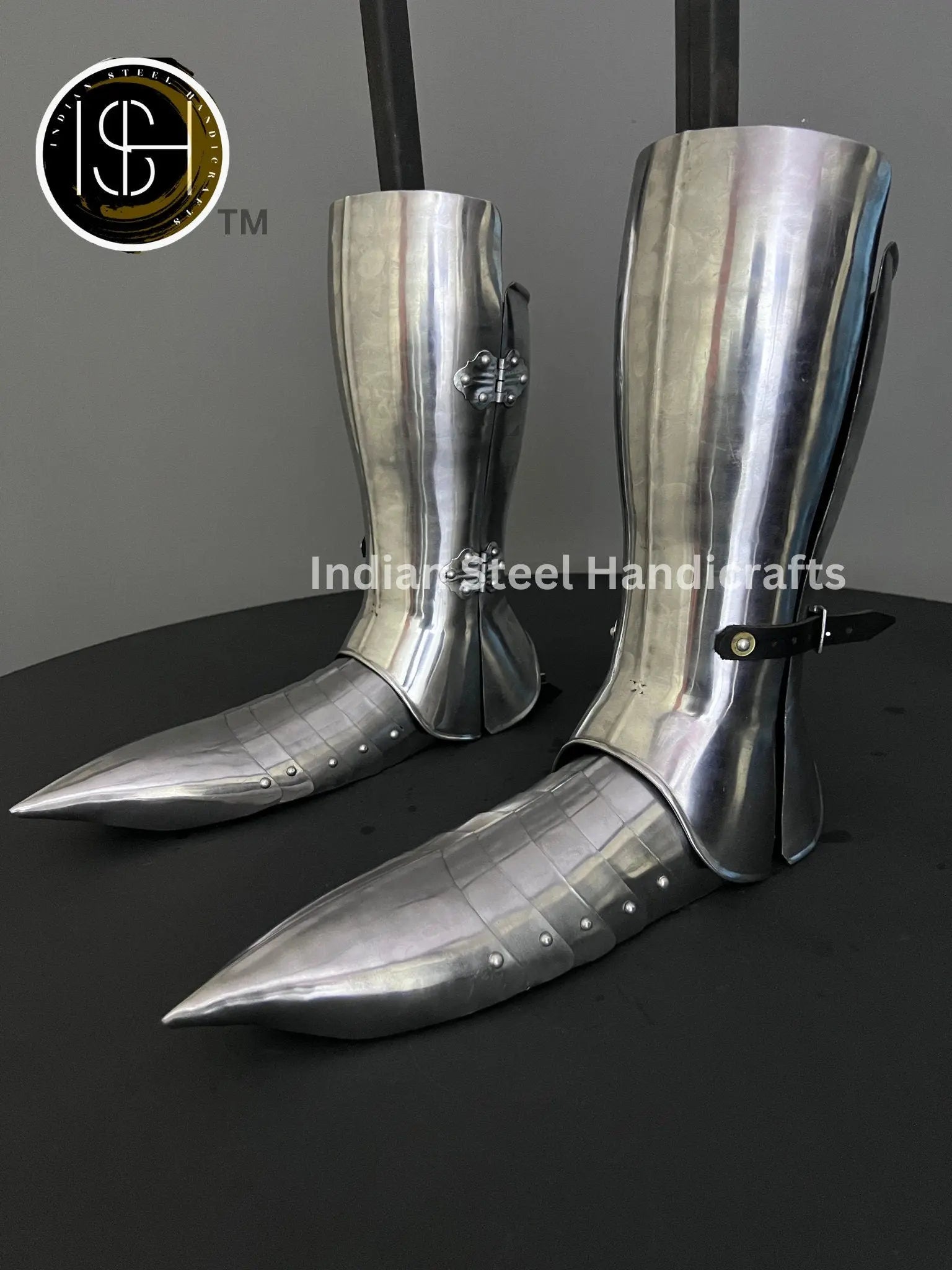 Medieval Knight leg Guard, Sabaton Armor, Larp Armor, Cosplay Armor, functional Armor, Sca Armor, Larp, Gift Item. ISH Collection