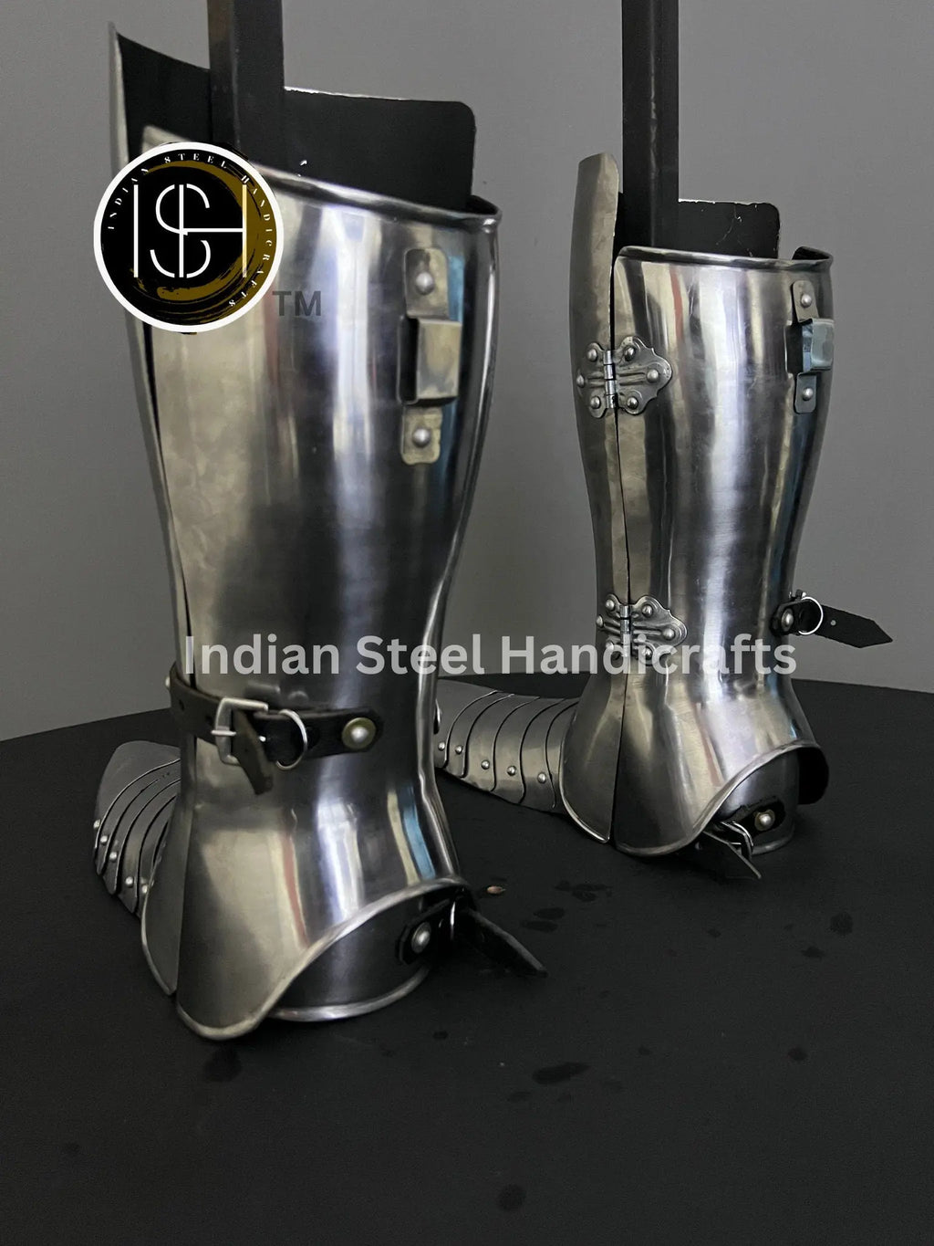 Medieval Knight leg Guard, Sabaton Armor, Larp Armor, Cosplay Armor, functional Armor, Sca Armor, Larp, Gift Item. ISH Collection