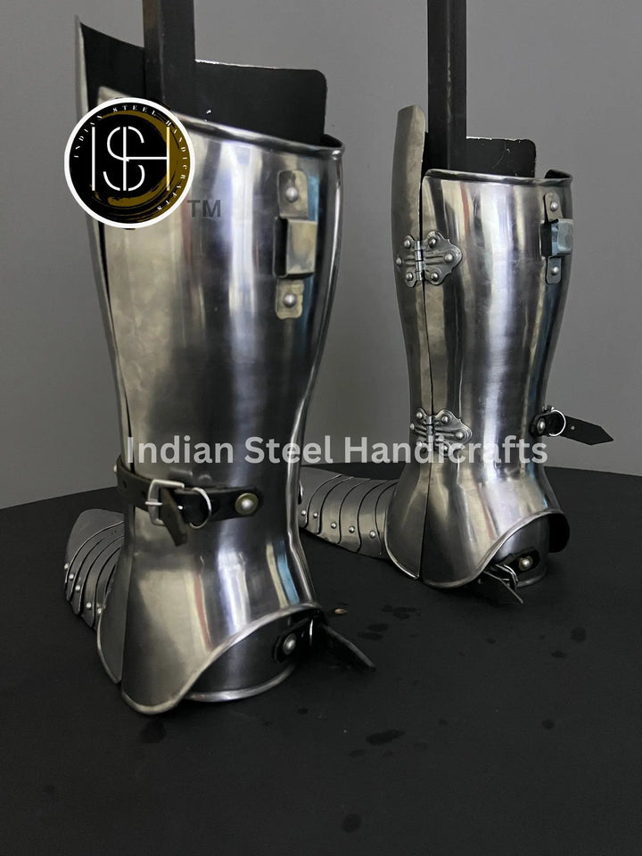 Medieval Knight leg Guard, Sabaton Armor, Larp Armor, Cosplay Armor, functional Armor, Sca Armor, Larp, Gift Item. ISH Collection