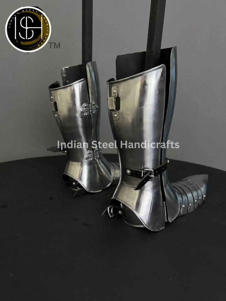 Medieval Knight leg Guard, Sabaton Armor, Larp Armor, Cosplay Armor, functional Armor, Sca Armor, Larp, Gift Item. ISH Collection