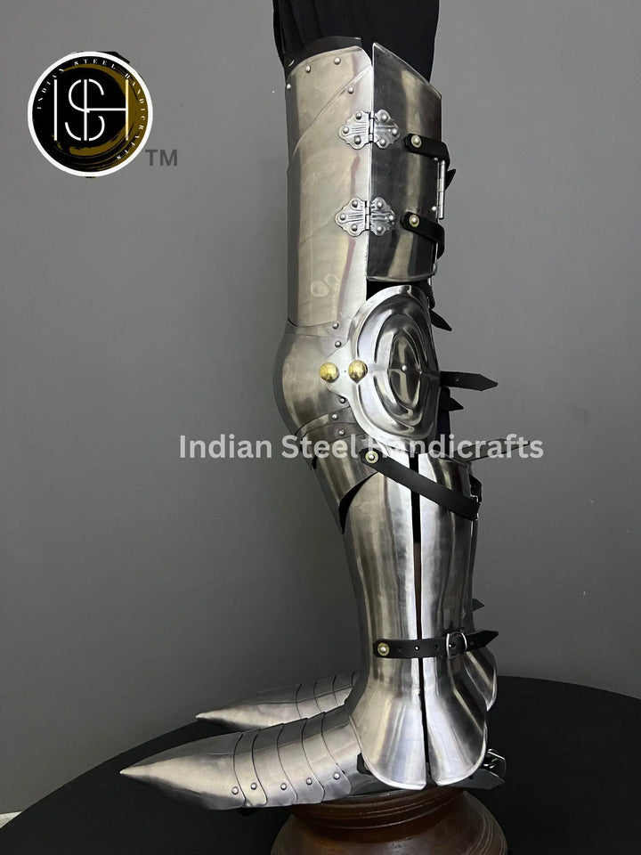Medieval Knight leg Guard Armor, Sabatone Armor, Larp Armor, functional Armor, Sca, Cosplay, Larp, ISH Collection