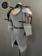 Knight Brave Female Armor, Gorget Pouldron Armor, Chaianmail Armor,Cosplay Armor, Sca Armor, Larp Armor, Gifts for Women. ISH Collection