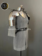 Knight Brave Female Armor, Gorget Pouldron Armor, Chaianmail Armor,Cosplay Armor, Sca Armor, Larp Armor, Gifts for Women. ISH Collection
