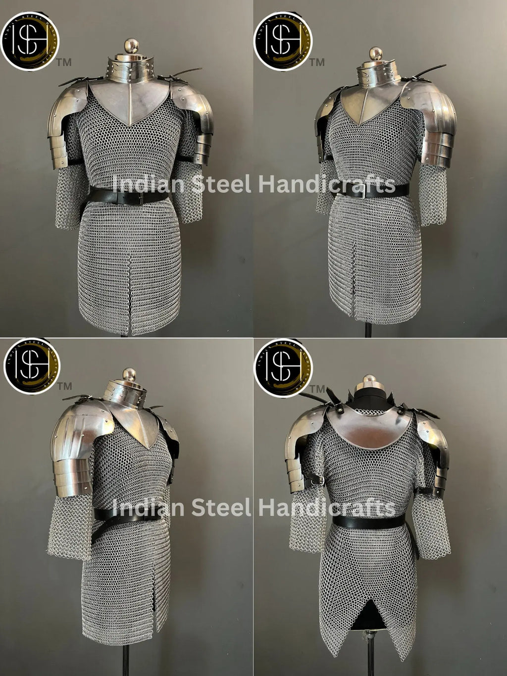 Knight Brave Female Armor, Gorget Pouldron Armor, Chaianmail Armor,Cosplay Armor, Sca Armor, Larp Armor, Gifts for Women. ISH Collection