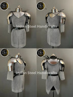 Knight Brave Female Armor, Gorget Pouldron Armor, Chaianmail Armor,Cosplay Armor, Sca Armor, Larp Armor, Gifts for Women. ISH Collection