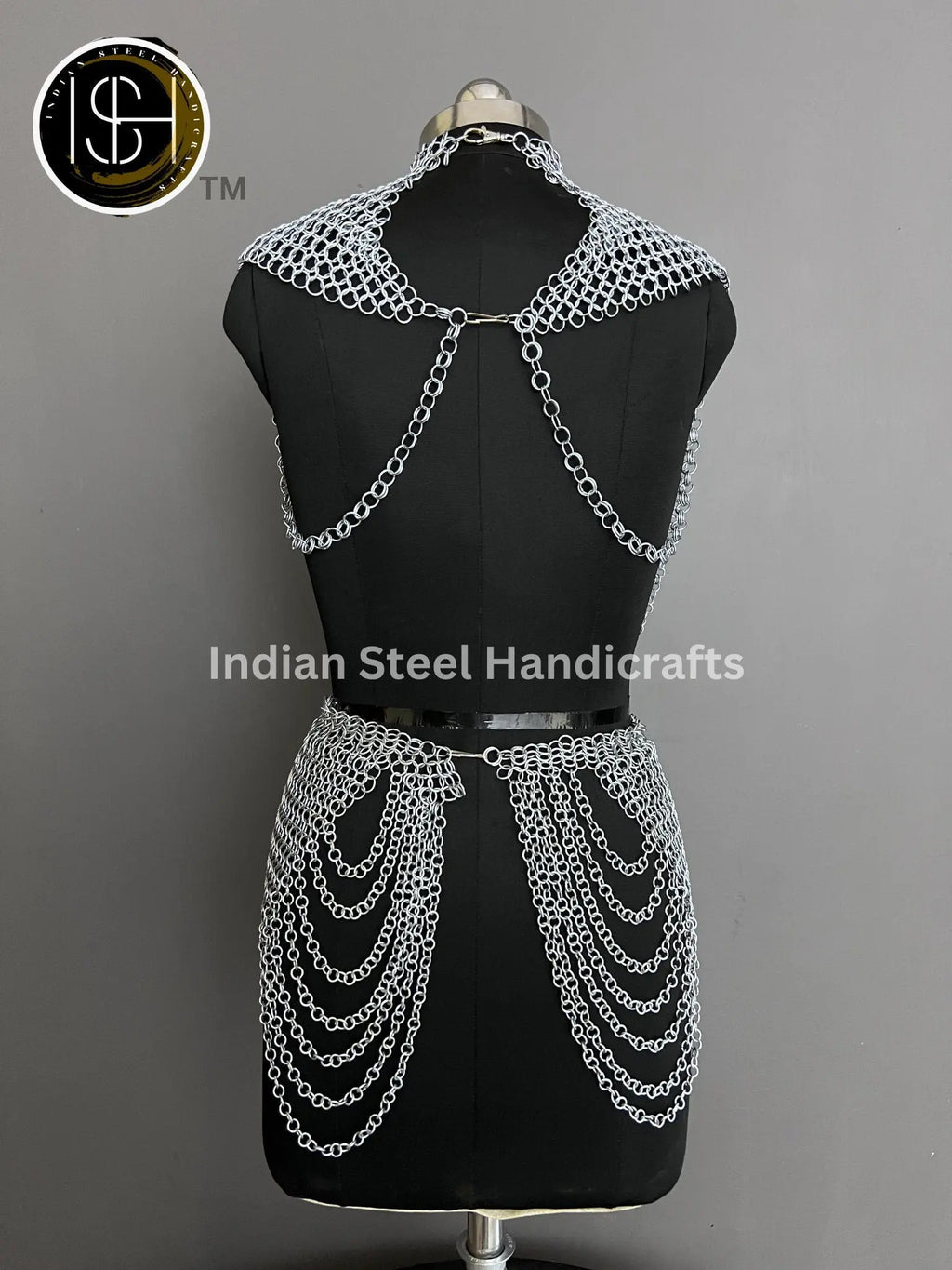 Metal Viking Skirt & Top, Ren faire Chainmaille Handmade Medieval Cosplay Armor, SCA Larp Costume, Mother's day Reenactment, Christmas Gift