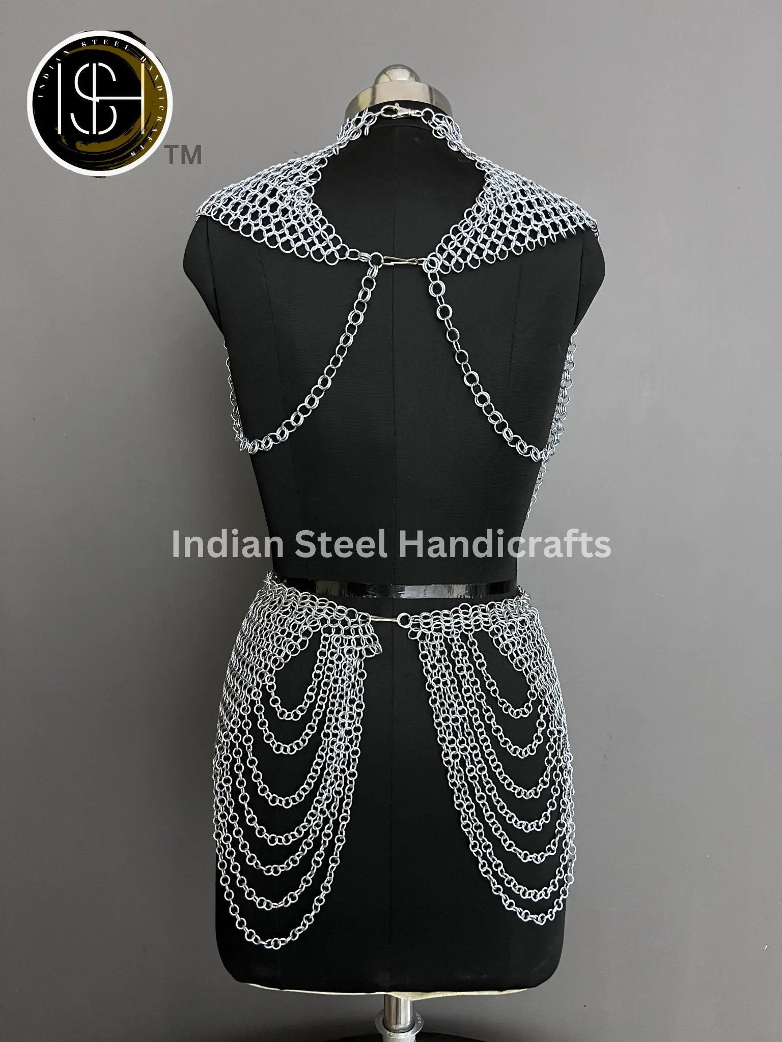 Metal Viking Skirt & Top, Ren faire Chainmaille Handmade Medieval Cosplay Armor, SCA Larp Costume, Mother's day Reenactment, Christmas Gift