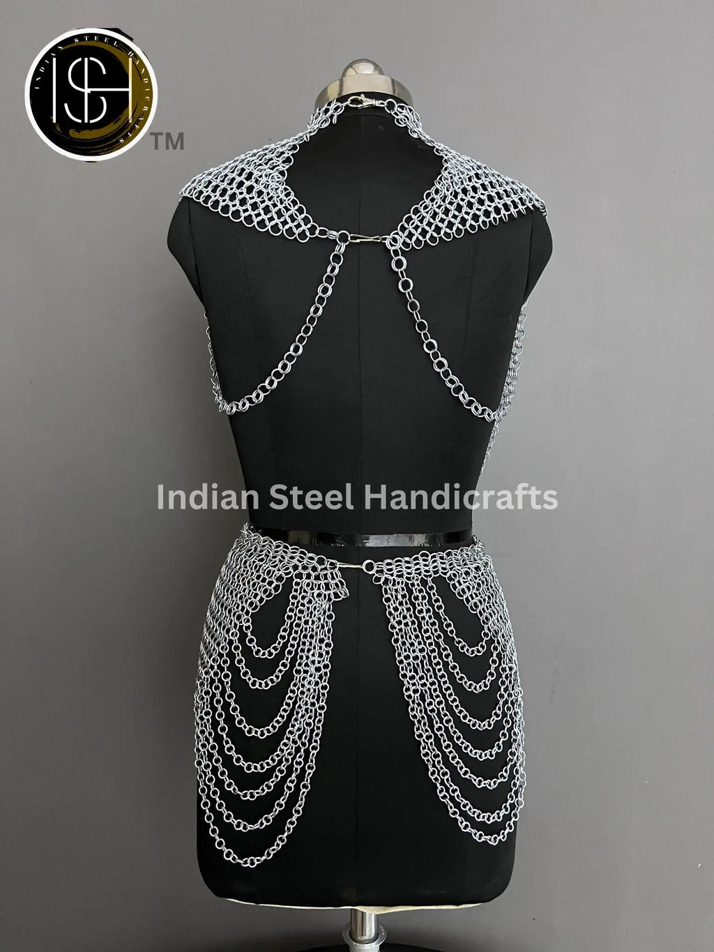 Metal Viking Skirt & Top, Ren faire Chainmaille Handmade Medieval Cosplay Armor, SCA Larp Costume, Mother's day Reenactment, Christmas Gift ISH Collection