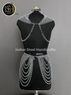 Metal Viking Skirt & Top, Ren faire Chainmaille Handmade Medieval Cosplay Armor, SCA Larp Costume, Mother's day Reenactment, Christmas Gift ISH Collection