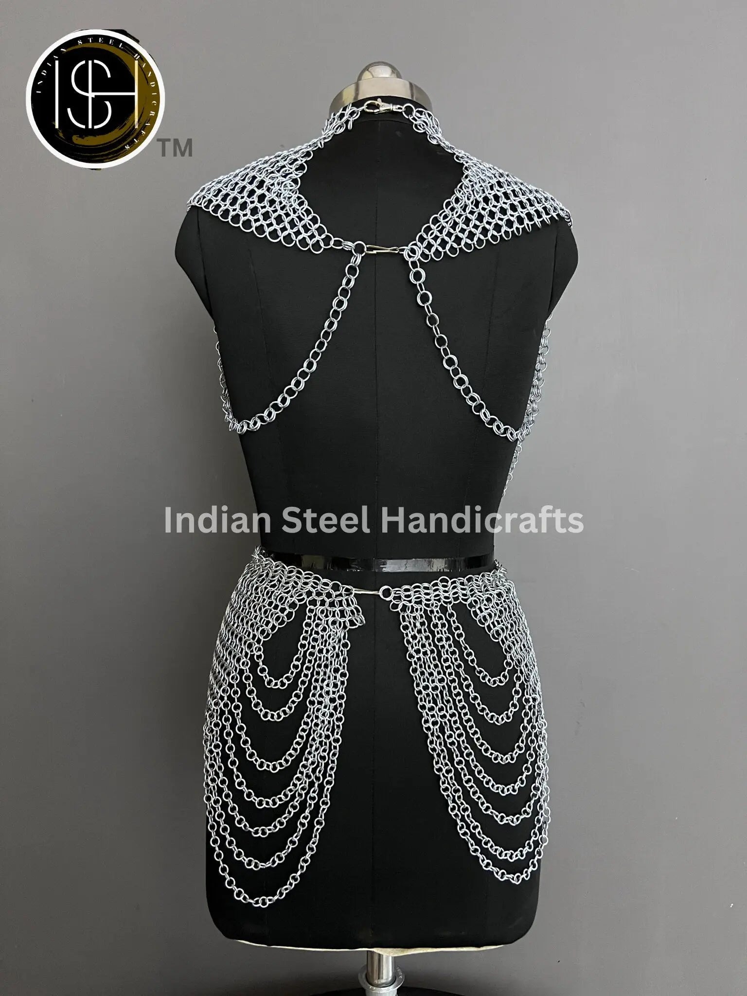 Metal Viking Skirt & Top, Ren faire Chainmaille Handmade Medieval Cosplay Armor, SCA Larp Costume, Mother's day Reenactment, Christmas Gift ISH Collection