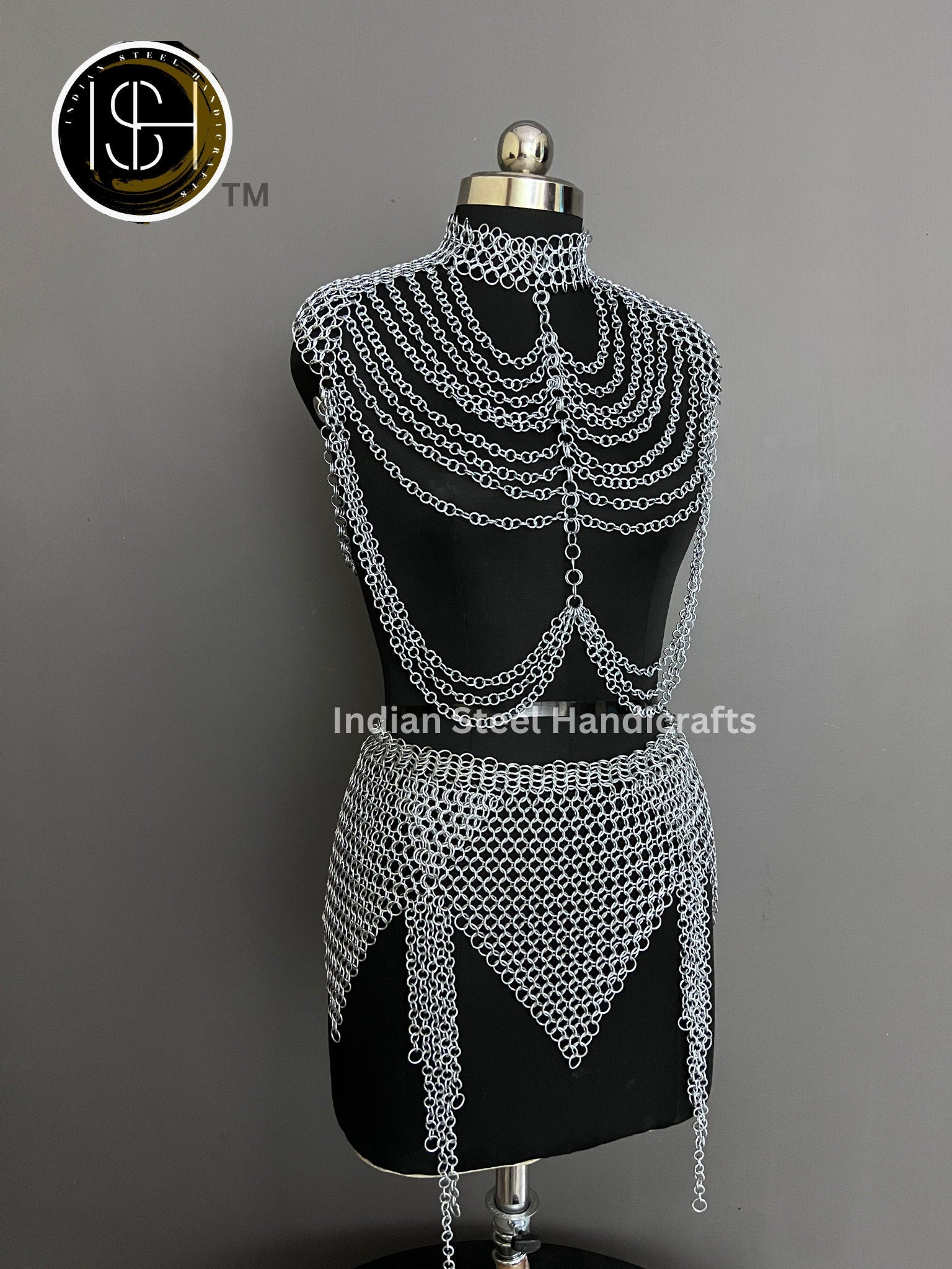 Metal Viking Skirt & Top, Ren faire Chainmaille Handmade Medieval Cosplay Armor, SCA Larp Costume, Mother's day Reenactment, Christmas Gift