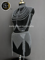 Metal Viking Skirt & Top, Ren faire Chainmaille Handmade Medieval Cosplay Armor, SCA Larp Costume, Mother's day Reenactment, Christmas Gift