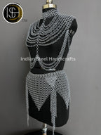 Metal Viking Skirt & Top, Ren faire Chainmaille Handmade Medieval Cosplay Armor, SCA Larp Costume, Mother's day Reenactment, Christmas Gift ISH Collection