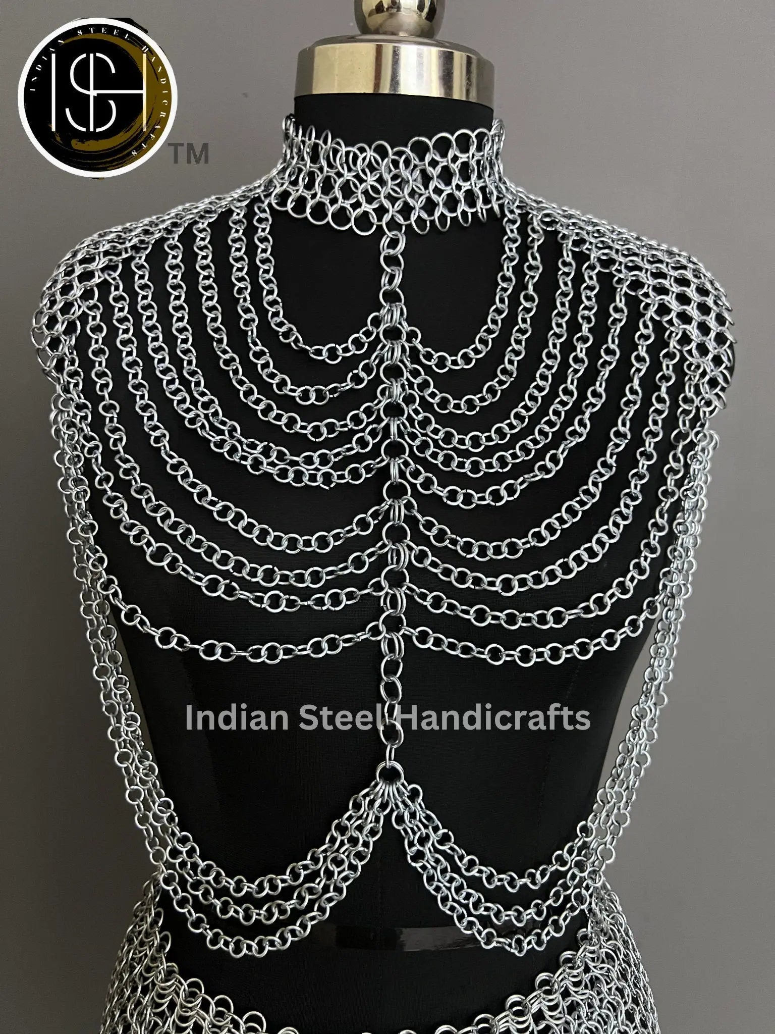 Metal Viking Skirt & Top, Ren faire Chainmaille Handmade Medieval Cosplay Armor, SCA Larp Costume, Mother's day Reenactment, Christmas Gift ISH Collection