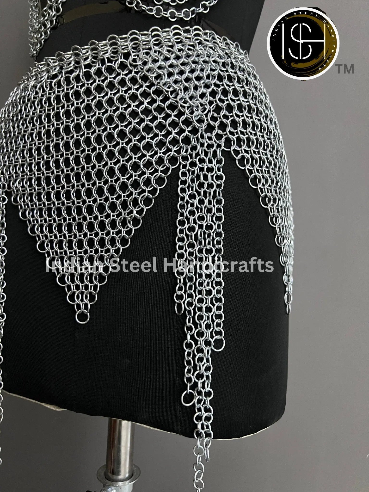 Metal Viking Skirt & Top, Ren faire Chainmaille Handmade Medieval Cosplay Armor, SCA Larp Costume, Mother's day Reenactment, Christmas Gift