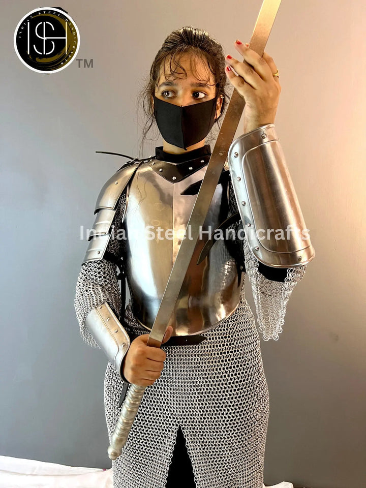 Steel Lady Knight Armor: Medieval SCA LARP Costume