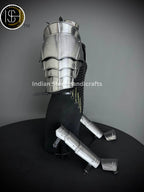 Female Knight Armor: Steel Gorget, Pouldrons, Chainmail - SCA LARP Cosplay