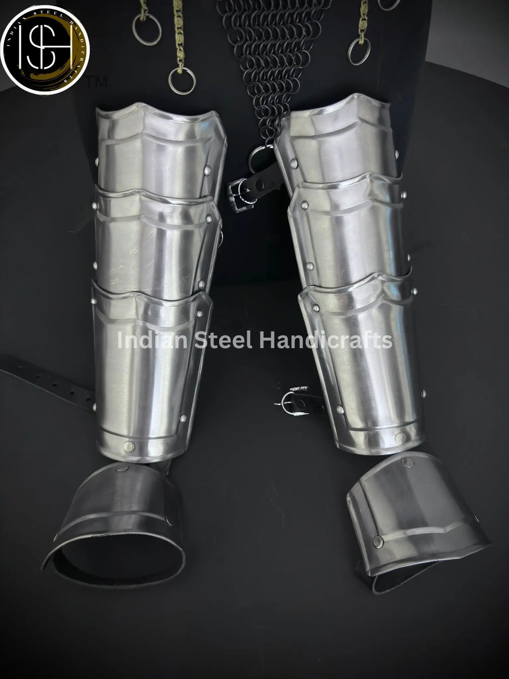 Female Knight Armor: Steel Gorget, Pouldrons, Chainmail - SCA LARP Cosplay