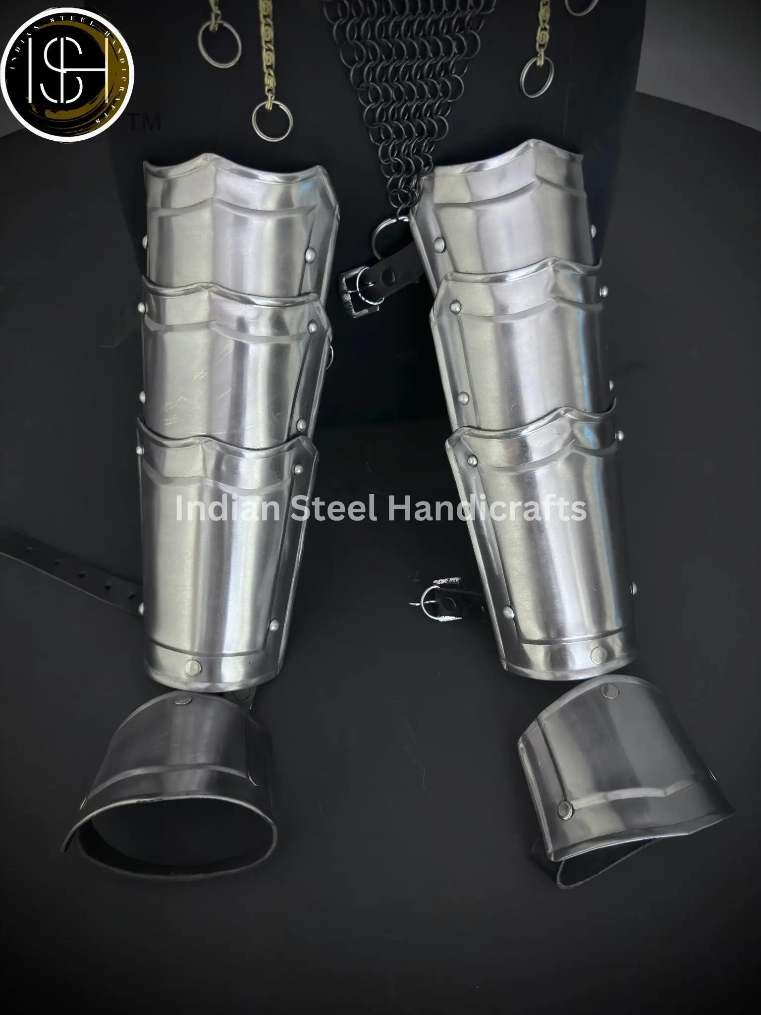 Female Knight Armor: Steel Gorget, Pouldrons, Chainmail - SCA LARP Cosplay