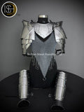 Female Knight Armor: Steel Gorget, Pouldron & Chainmail - SCA LARP Cosplay