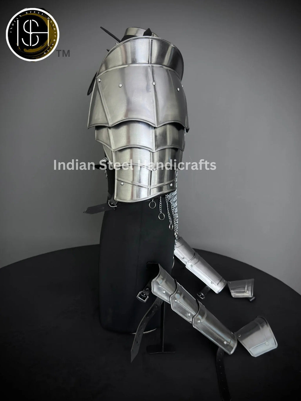 Female Knight Armor: Steel Gorget, Pouldron & Chainmail - SCA LARP Cosplay