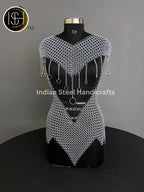 Chainmail Harness, Chainmail Chains Layers top & Skirt, Rings Costume, Wedding Cosplay Costume, Larp , Cosplay, Sca Armor, Gift For Women. ISH Collection