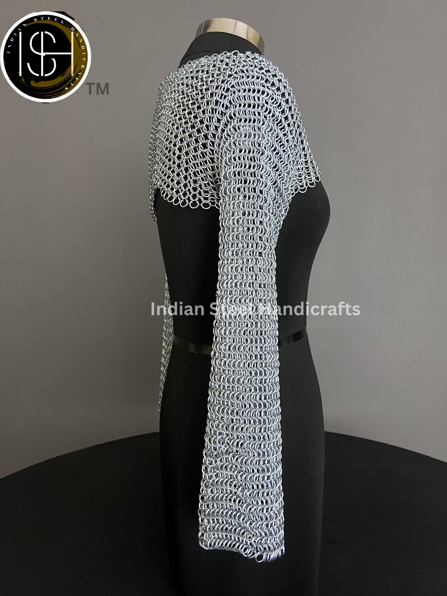 Chainmail Silver Long Sleeves Shrug, Handmade Loose Cropped Pullover Top, Elegant & Most Beautiful Wedding Costume, Halloween Cosplay Gift
