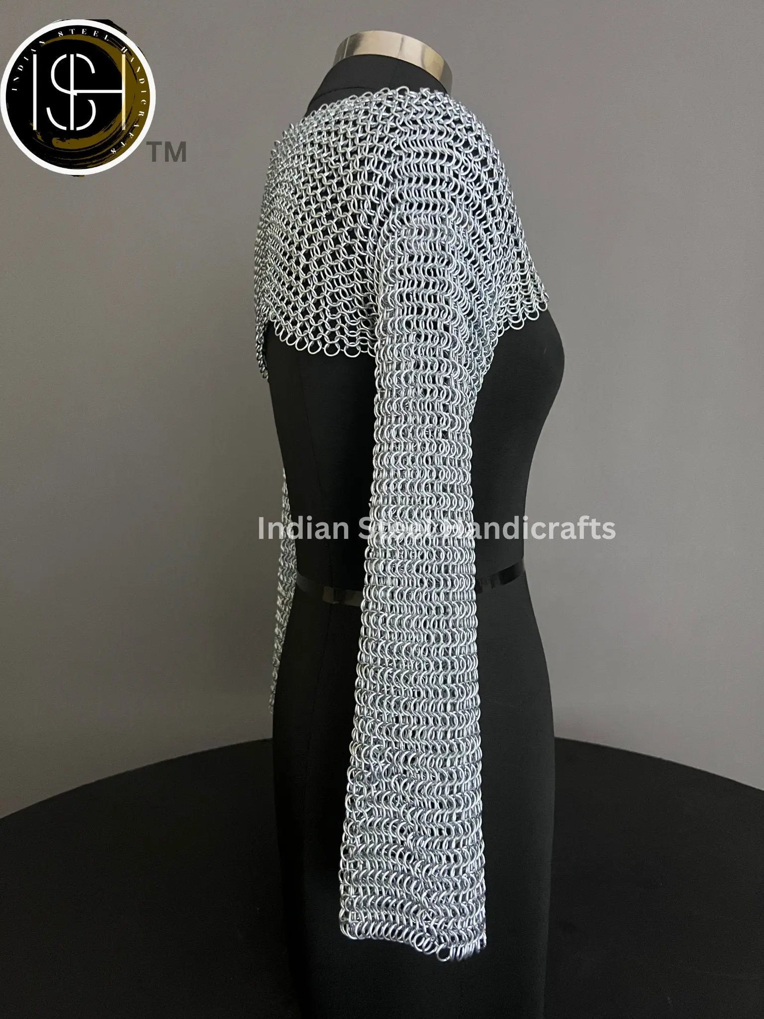 Chainmail Silver Long Sleeves Shrug, Handmade Loose Cropped Pullover Top, Elegant & Most Beautiful Wedding Costume, Halloween Cosplay Gift ISH Collection