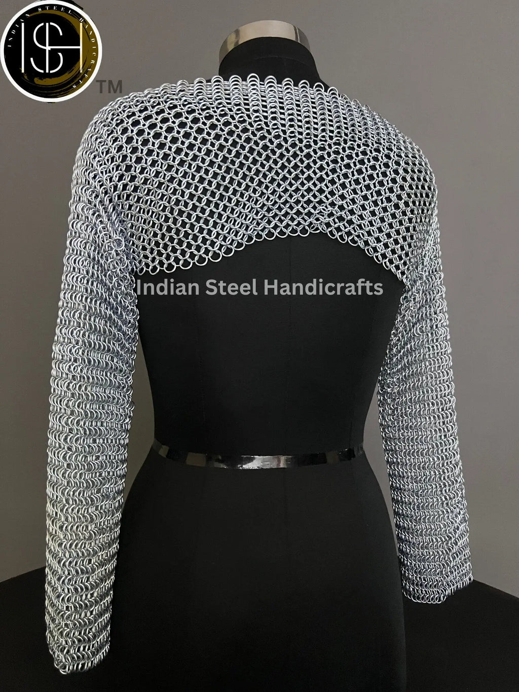 Chainmail Silver Long Sleeves Shrug, Handmade Loose Cropped Pullover Top, Elegant & Most Beautiful Wedding Costume, Halloween Cosplay Gift ISH Collection