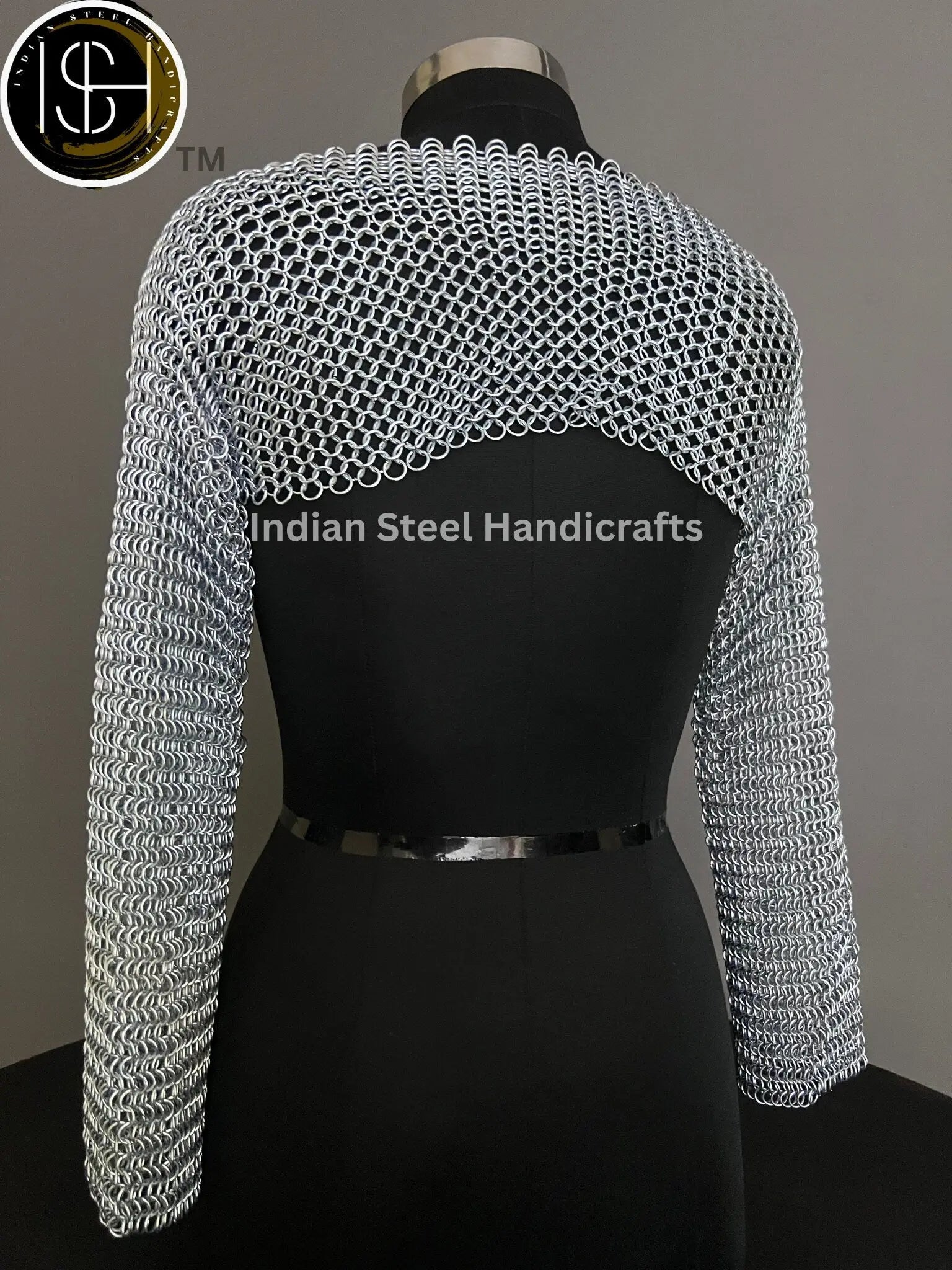 Chainmail Silver Long Sleeves Shrug, Handmade Loose Cropped Pullover Top, Elegant & Most Beautiful Wedding Costume, Halloween Cosplay Gift ISH Collection