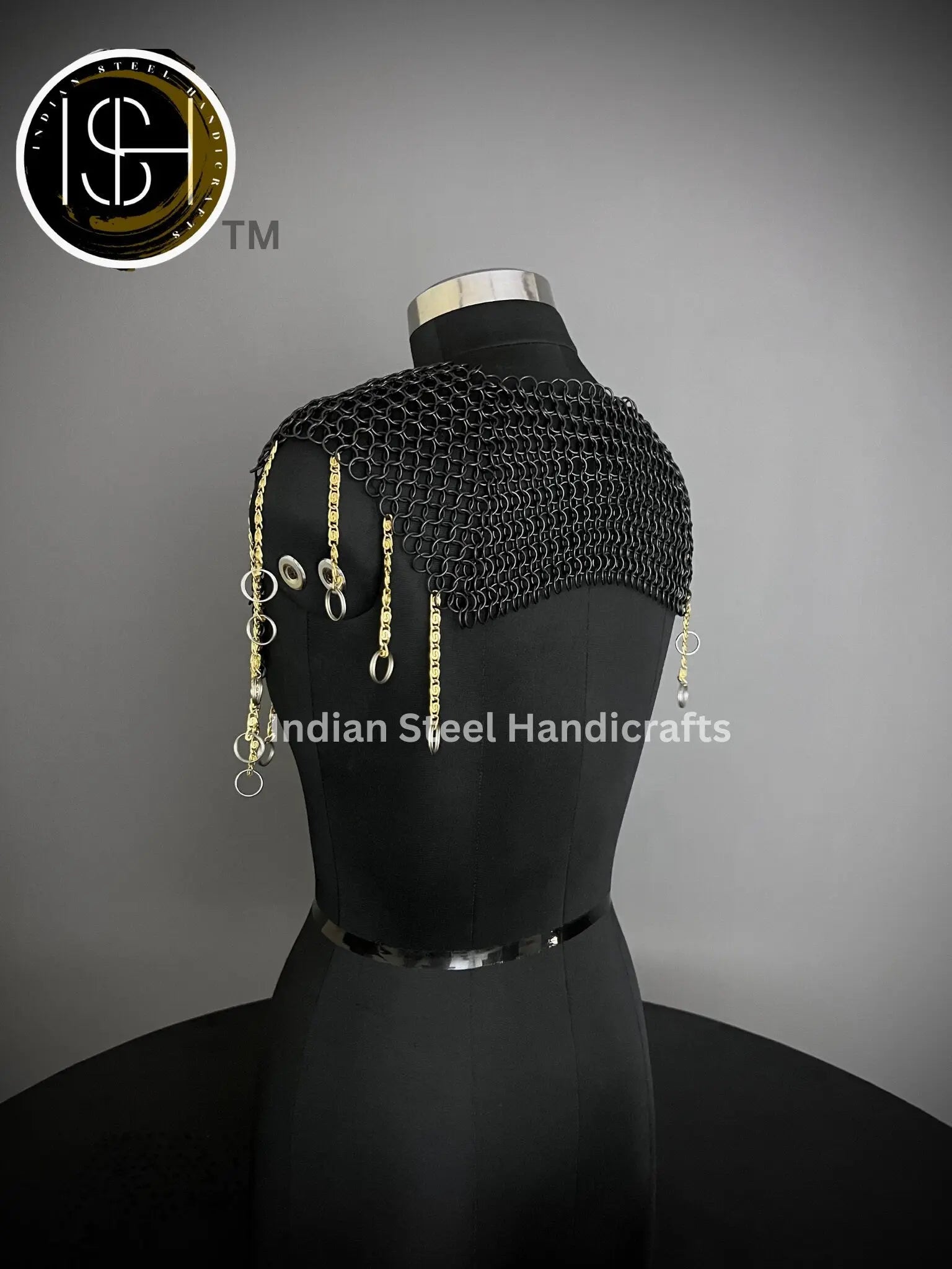 Chainmail Square Shoulder, Chainmail Jump Ring, Chainmail Neck Piece, Cosplay Costume, Chainmail Festival, Renaissance Faire Larp Gift. ISH Collection
