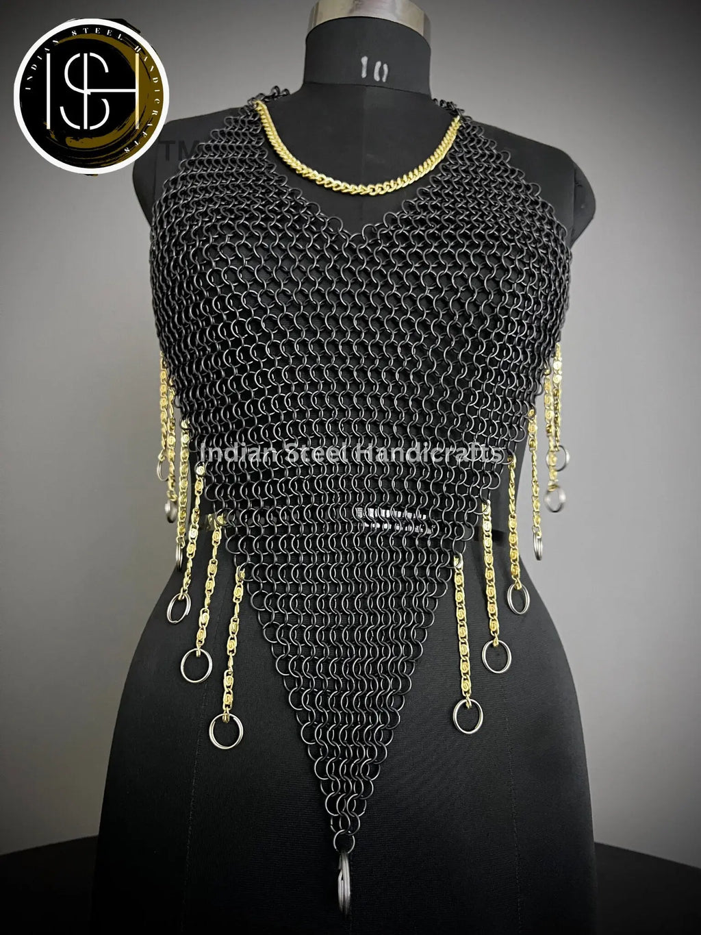 Chainmail Harness, Chainmail Chains Layers top, Jump Rings Costume, Wedding Cosplay Costume, Larp , Cosplay, Sca Armor, Gift For Women. ISH Collection