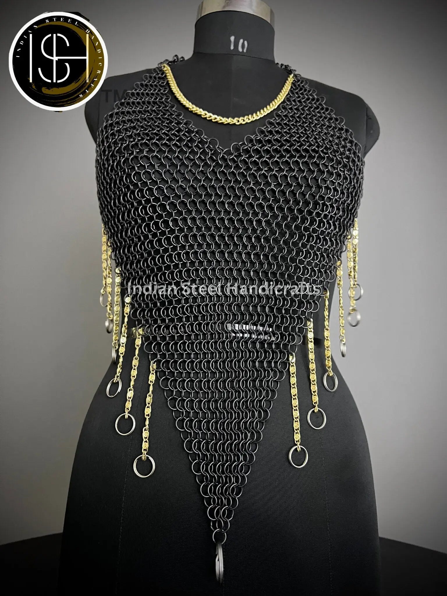 Chainmail Harness, Chainmail Chains Layers top, Jump Rings Costume, Wedding Cosplay Costume, Larp , Cosplay, Sca Armor, Gift For Women. ISH Collection