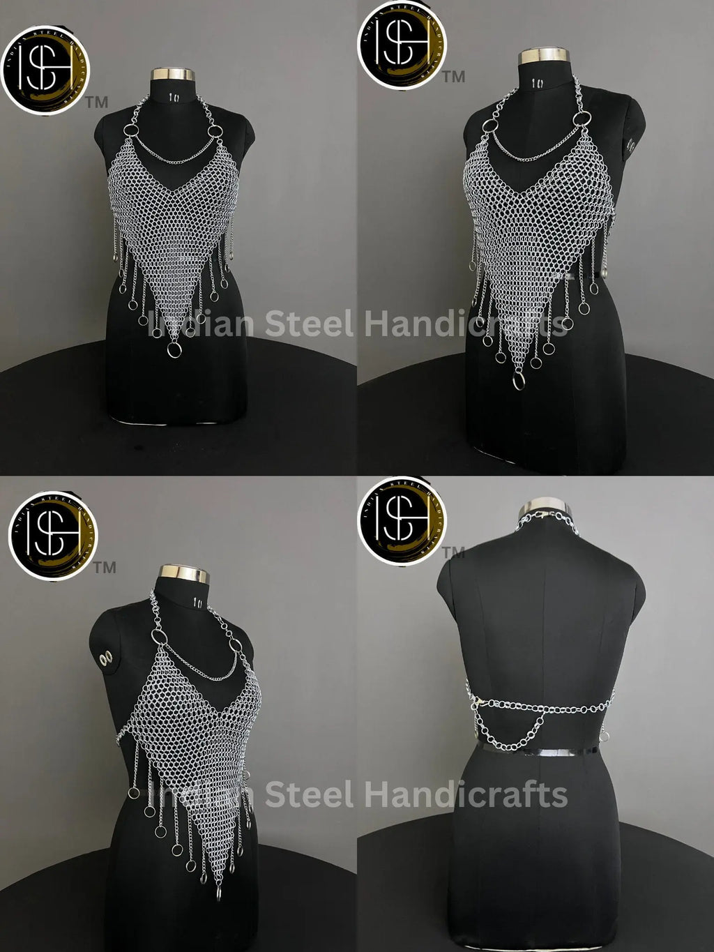 Chainmail Harness, Chainmail Chains Layers top, Jump Rings Costume, Wedding Cosplay Costume, Larp , Cosplay, Sca Armor, Gift For Women. ISH Collection