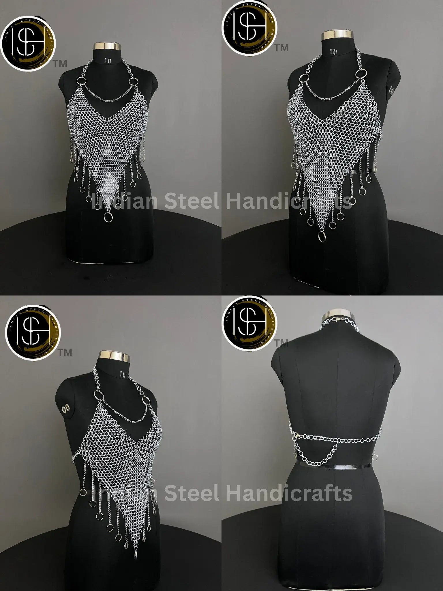 Chainmail Harness, Chainmail Chains Layers top, Jump Rings Costume, Wedding Cosplay Costume, Larp , Cosplay, Sca Armor, Gift For Women. ISH Collection