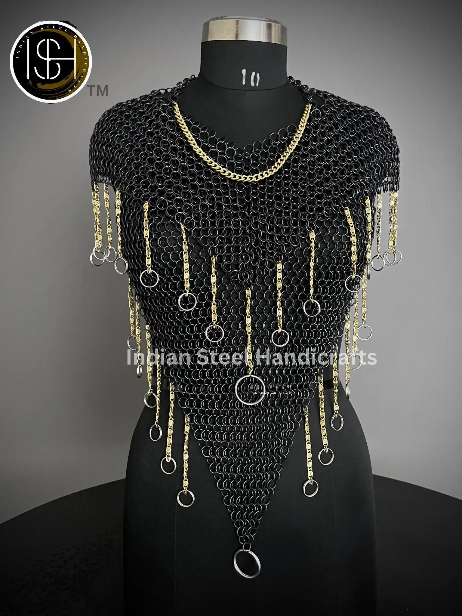 Chainmail Harness, Chainmail Chains Layers top, Jump Rings Costume, Wedding Cosplay Costume, Larp , Cosplay, Sca Armor, Gift For Women. ISH Collection