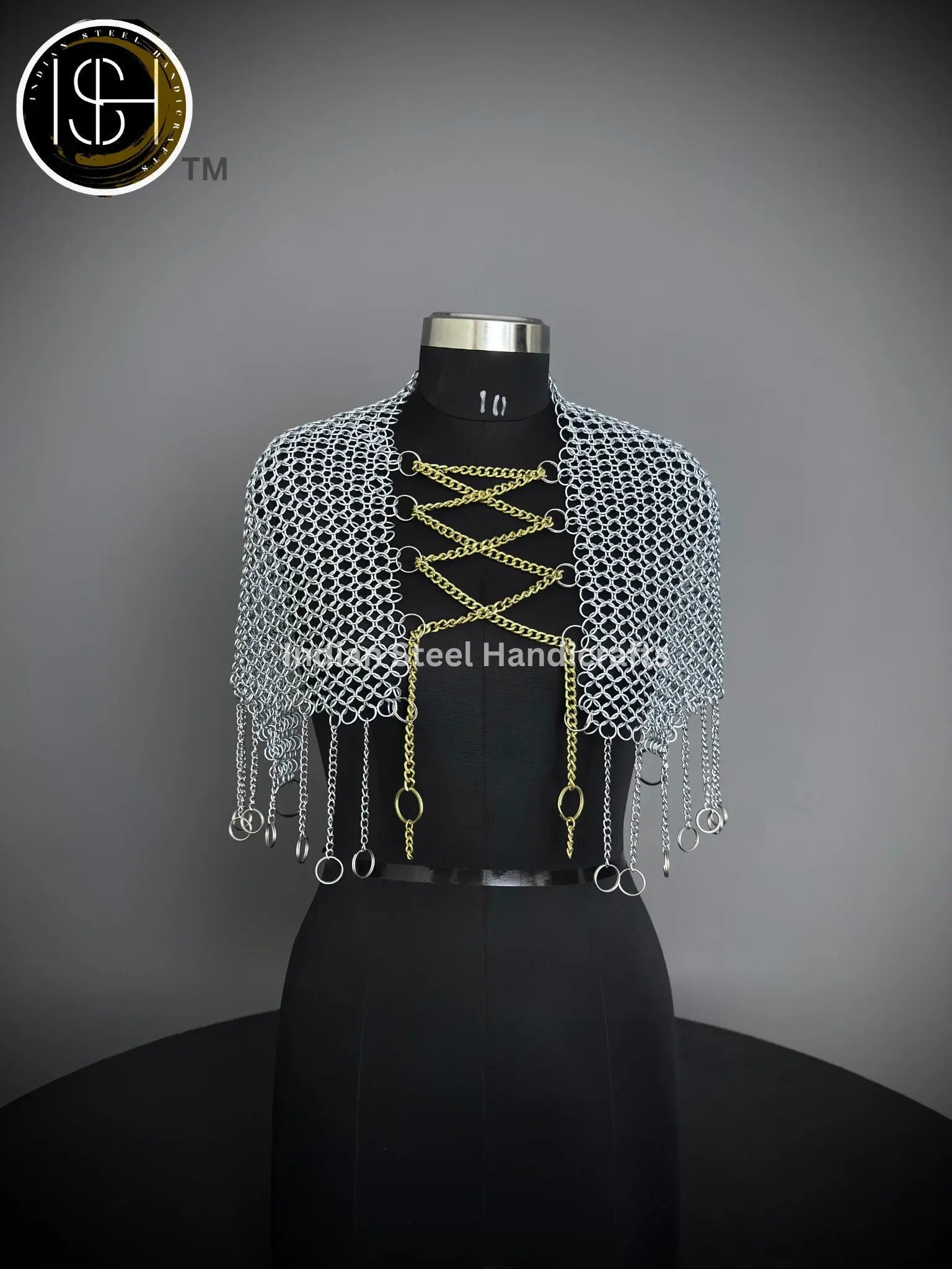 Chainmail Collar, Chainmail Jump Ring, Chainmail Neck Piece, Cosplay Costume, Chainmail Festival, Renaissance Faire Larp Gift. ISH Collection