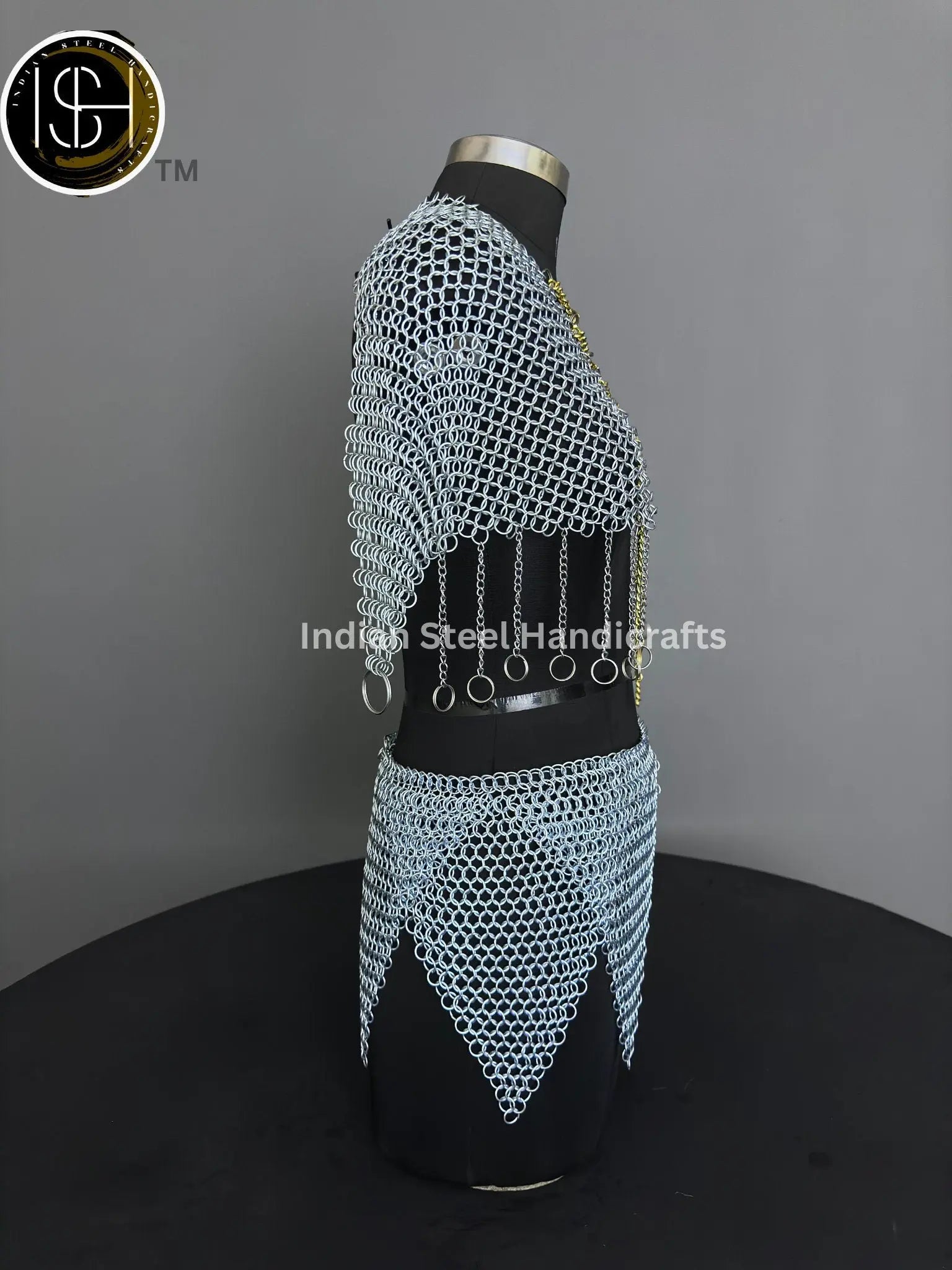Chainmail Harness, Chainmail Chains Layers top & Skirt, Rings Costume, Wedding Cosplay Costume, Larp , Cosplay, Sca Armor, Gift For Women. ISH Collection