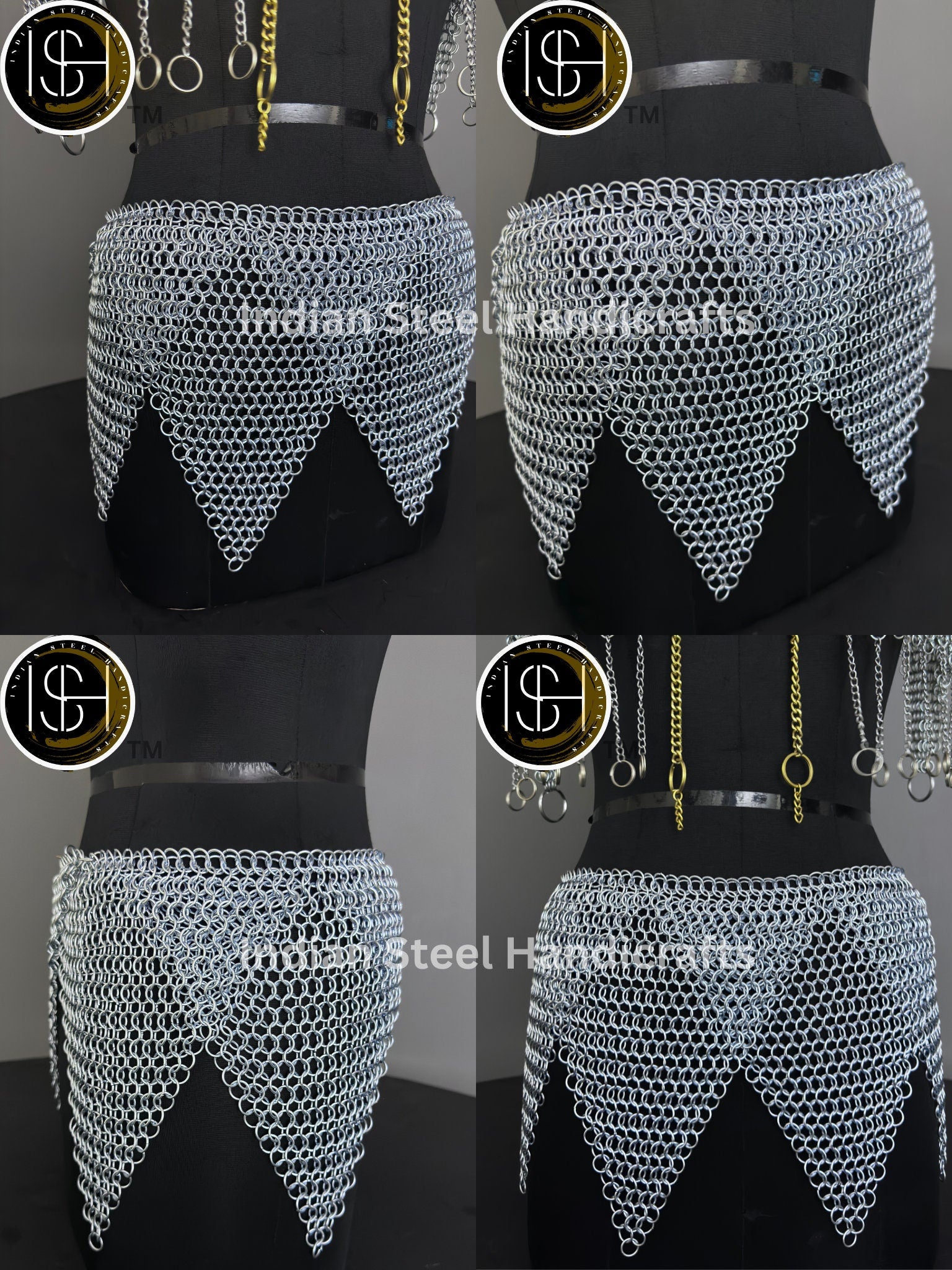 Chainmail Harness, Chainmail Chains Layers top & Skirt, Rings Costume, Wedding Cosplay Costume, Larp , Cosplay, Sca Armor, Gift For Women.