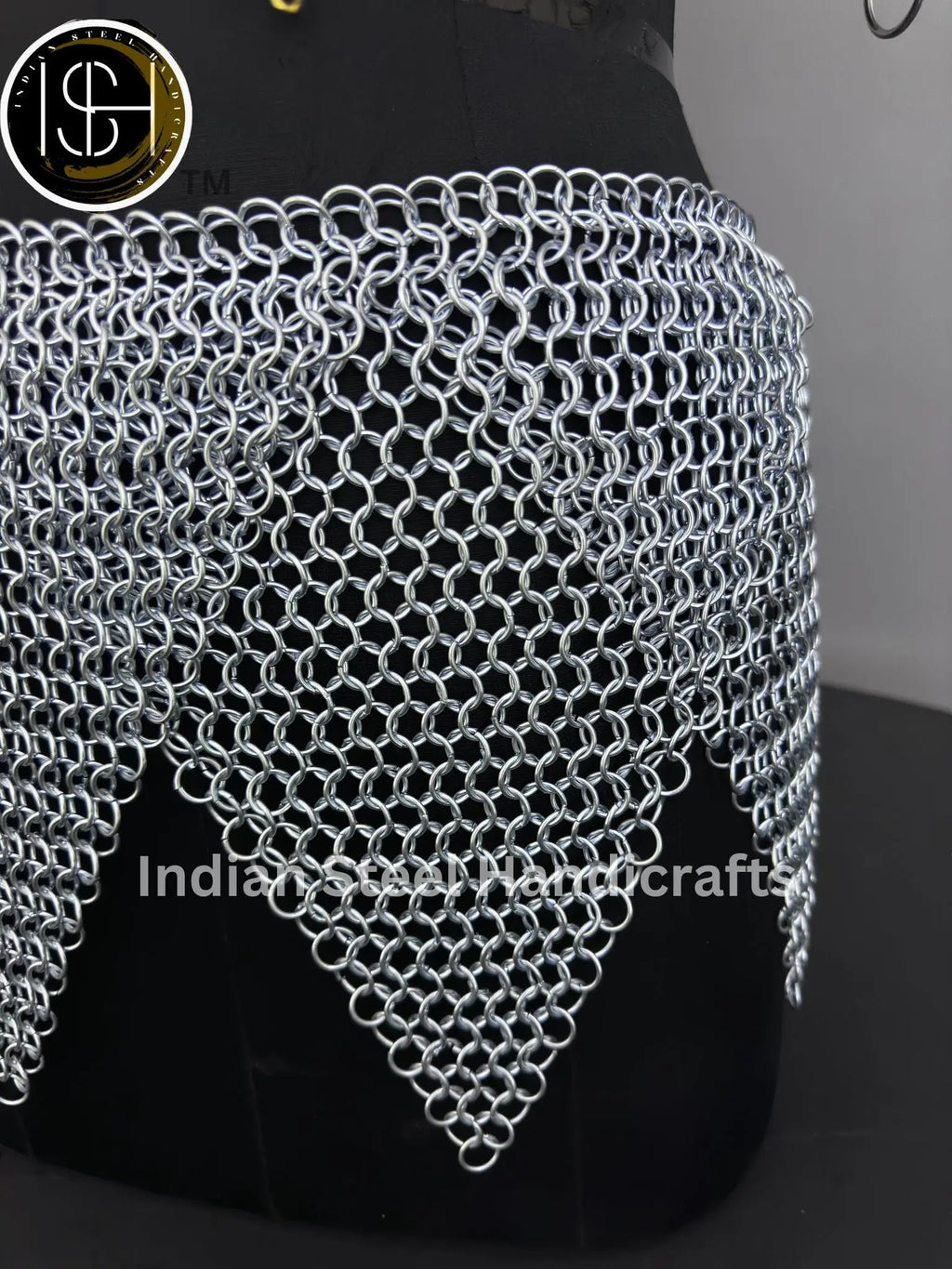 Chainmail Overlap Skirt, Chainmaille Antique Silver Renfaire Corset Costume, Belly Belt/Skirt, Boho Style Adjustable Skirt Gift for women ISH Collection