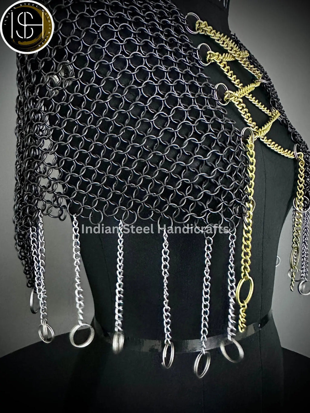 Chainmail Collar, Chainmail Jump Ring, Chainmail Neck Piece, Cosplay Costume, Chainmail Festival, Renaissance Faire Larp Gift. ISH Collection